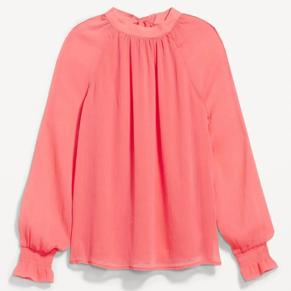 OLD NAVY Shirred Mock-Neck Tie-Back Blouse Size 2XL NEW - Picture 15 of 16